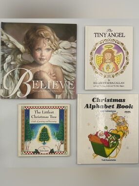 Vintage Kids HC Christmas Books Lot x4 Believe Littlest Tree Alphabet Tiny Angel